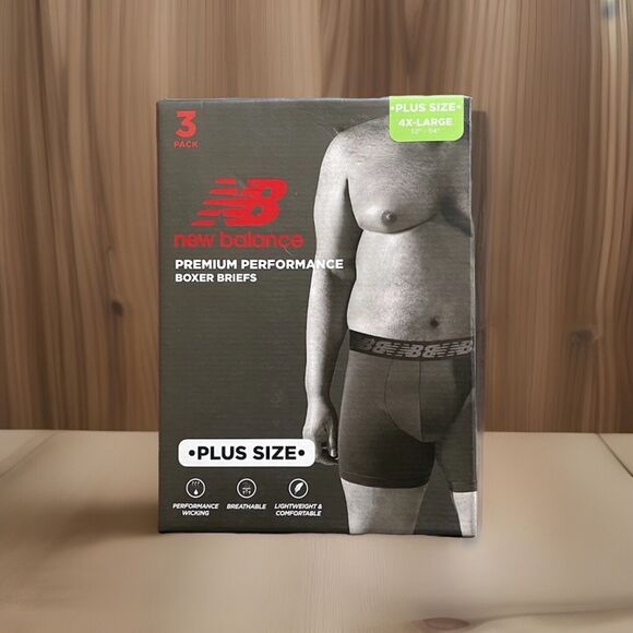 New Balance Boxer Briefs Mens Size 4XL Orange Black Anti-Chafe Plus 52-54 - Picture 1 of 12